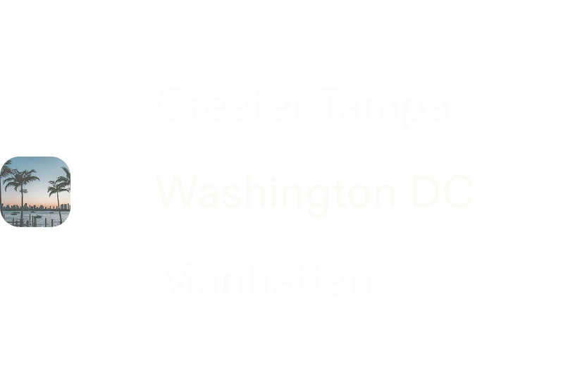 Styled list of text which show locations