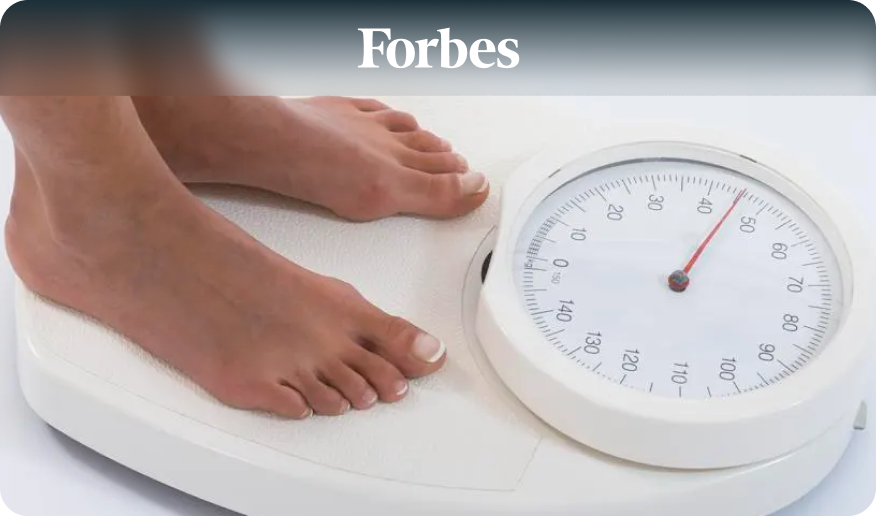 Woman on weight scale